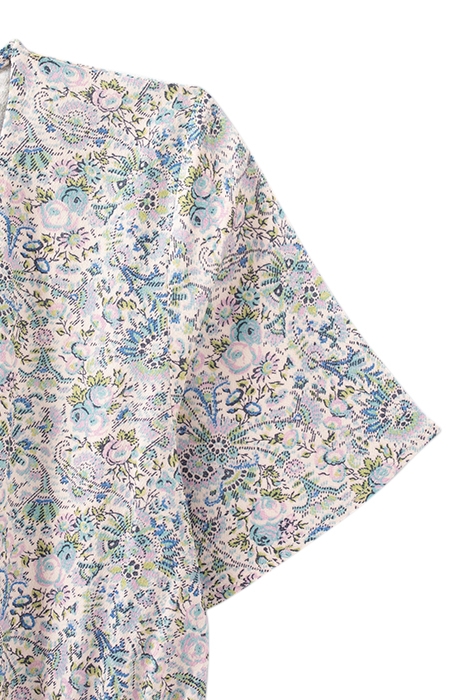 GIRLS' ECRU FLOWERY PRINT LENZING™ ECOVERO™ PLAYSUIT 5