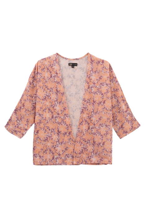 GIRLS’ VIOLET PSYCHEDELIC FLOWER PRINT KIMONO 1