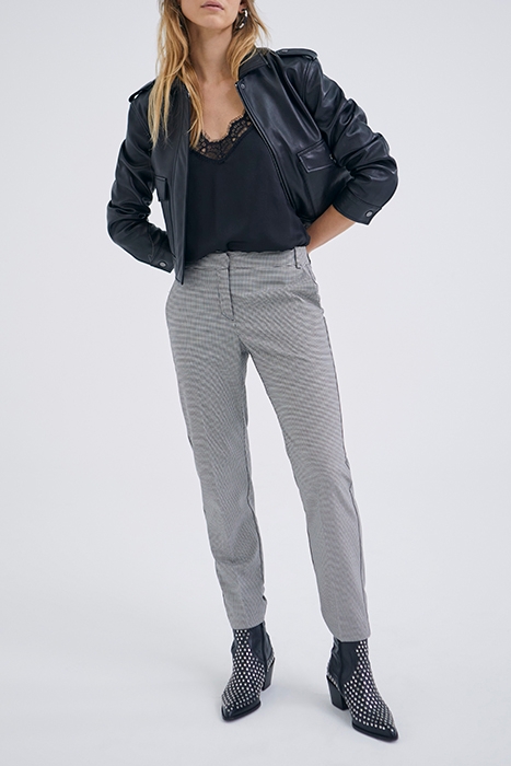 BLACK HOUNDSTOOTH SLIM SUIT TROUSERS 3