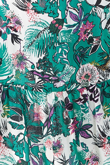 GREEN PLANT PRINT ASYMMETRIC SKIRT 6