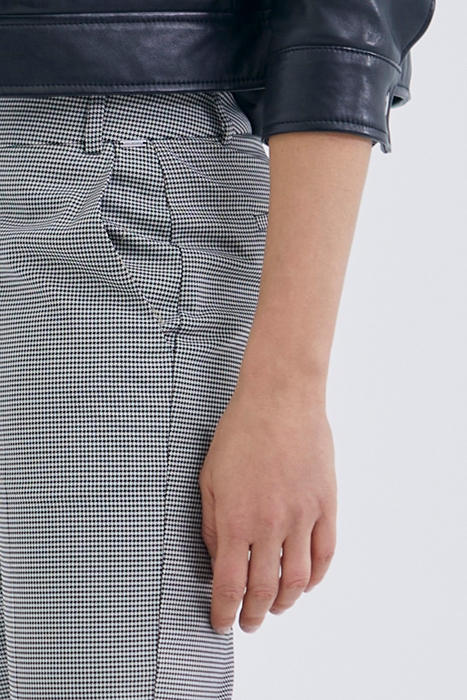 BLACK HOUNDSTOOTH SLIM SUIT TROUSERS 5