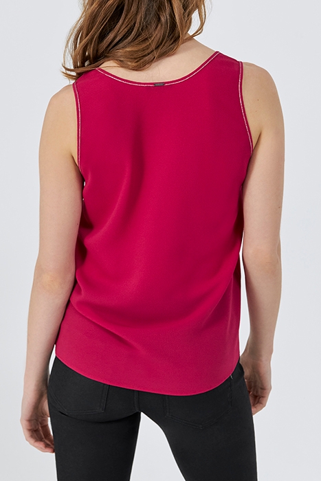 WOMEN'S CREPE TOP WITH SILVER TOPSTITCHING 2