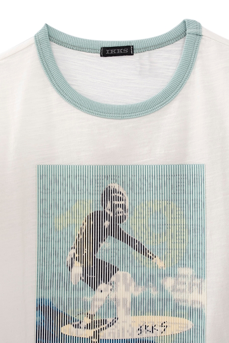 BOYS’ WHITE T-SHIRT WITH SURFER UNDER RUBBER STRIPES 3