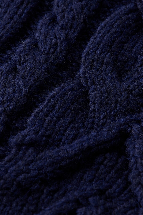 WOOL-BLEND STRUCTURE KNIT SWEATER NAVY 3