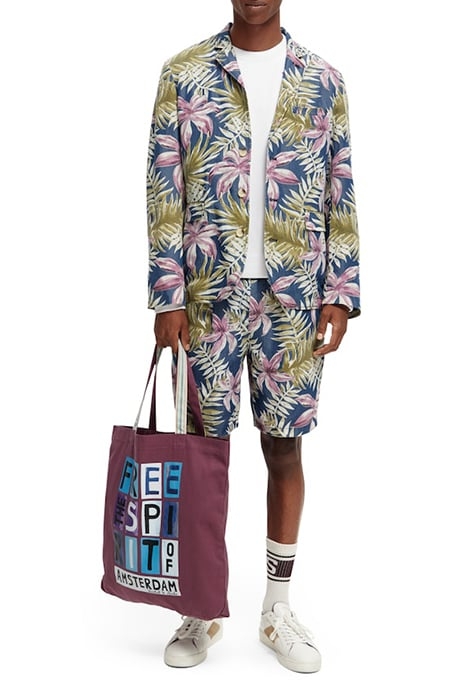 UNCONSTRUCTED PRINTED TENCEL™ BLAZER COMBO A 5