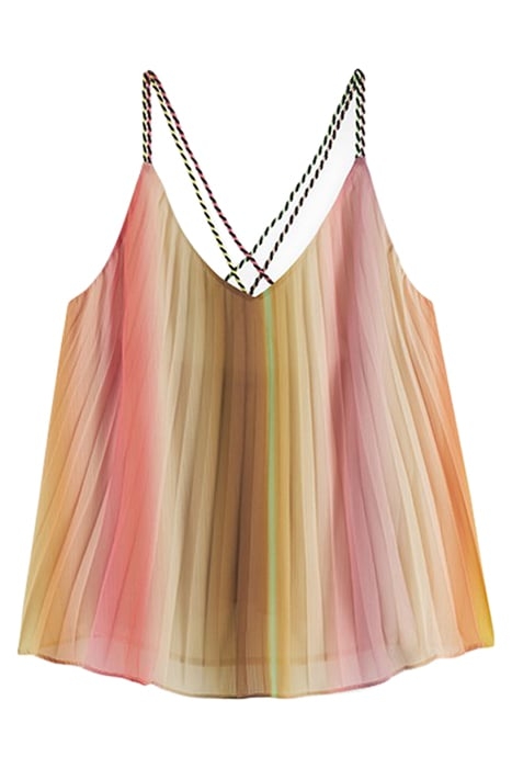 PLEATED RAINBOW TANK IN RECYCLED POLYESTER RAINBOW OMBRE 1