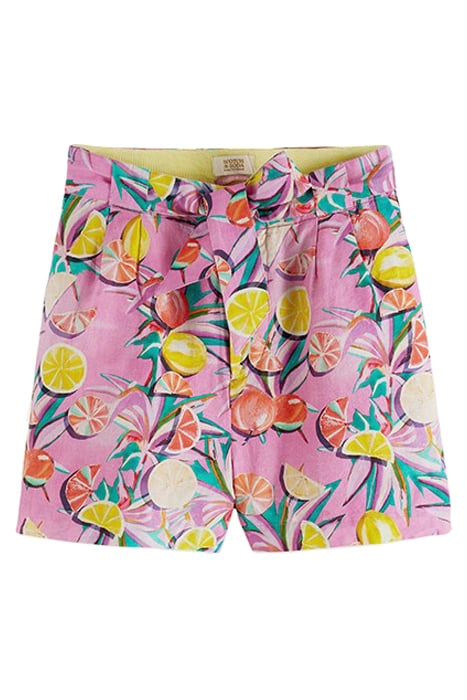 HIGH RISE CASUAL PRINTED SHORTS CITRUS SQUASH ORCHID 1