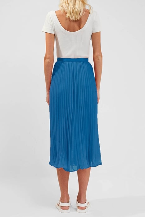 PLEATED SOLID MIDI SKIRT OCEAN DEPTHS 2