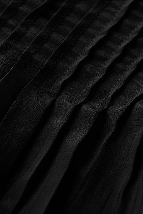 PINTUCK BLOUSE WITH RUFFLE COLLAR BLACK 3