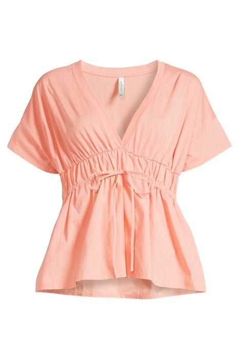 TOP COTTON SINGLE JERSEY WITH CRISPY POPLIN PINK SALMON 3