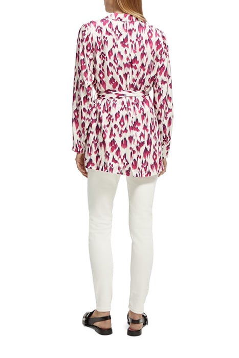 PRINTED DRAPEY BLAZER BRUSHED IKAT CHERRY PIE 5