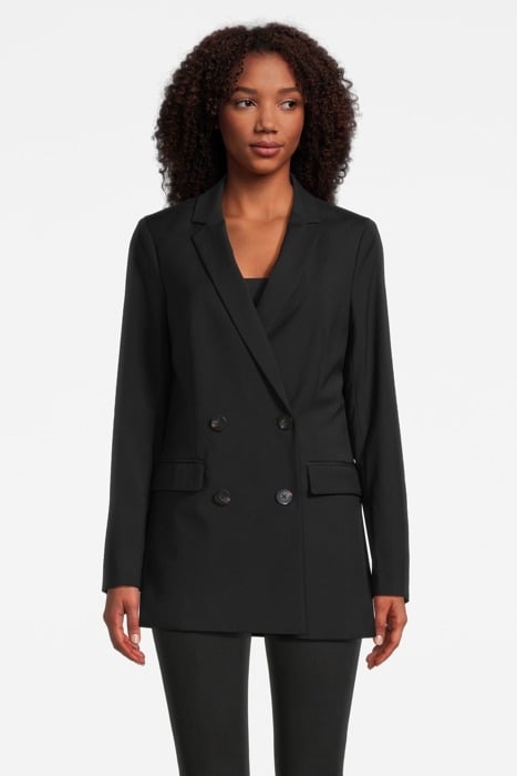 DOUBLE BREASTED TAILORED BLAZER BLACK 1