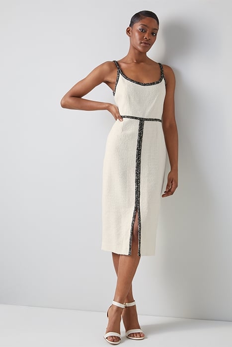 TARA MIDI DRESS CREAM/NAVY 4
