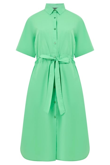 POPLIN TIE SHIRT DRESS MIDI POISE GREEN 4
