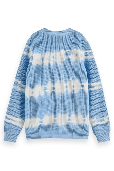 TIE-DYED WASHING CREWNECK PULLOVER IN ORGANIC COTTON CORNFLO 7