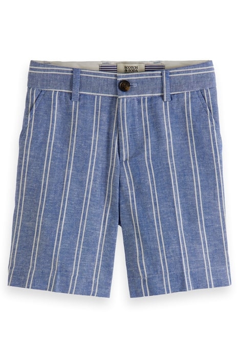 STRIPED LINEN DRESSED SHORTS BLUE STRIPE 1