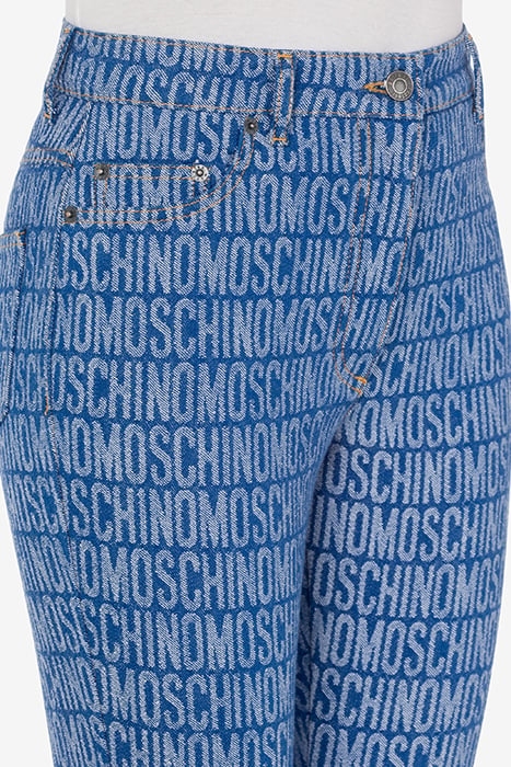 ALLOVER LOGO DENIM TROUSERS BLUE 4