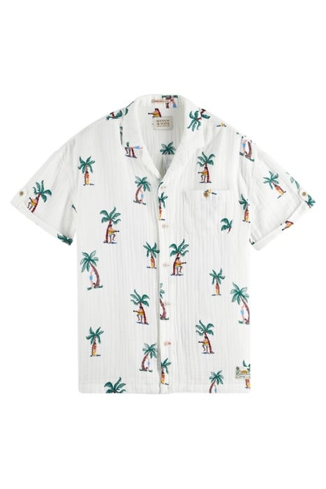 SHORT SLEEVE BONDED & PRINTED SHIRT IN RELAXED FIT MULTI GUI 1