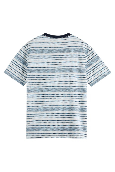 JERSEY STRUCTURED STRIPE TEE WHITE/BLUE STRIPE 2