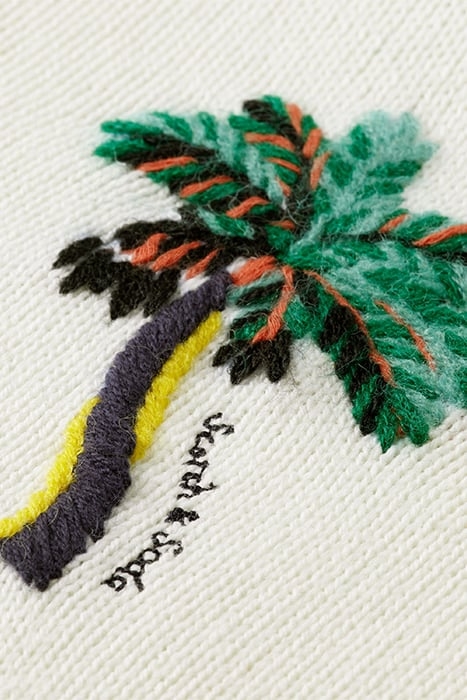 COLLEGE CARDIGAN WITH EMBROIDERY DENIM WHITE 3