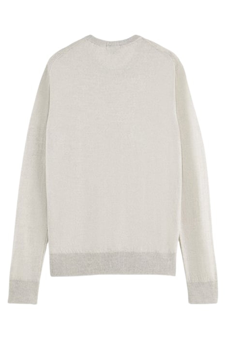 ESSENTIALS - CREWNECK PULLOVER IN MERINO WOOL GREY MELANGE 2