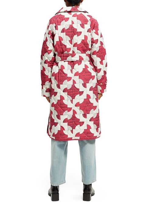 LONG QUILTED COAT SQUARE PATCHWORK 4
