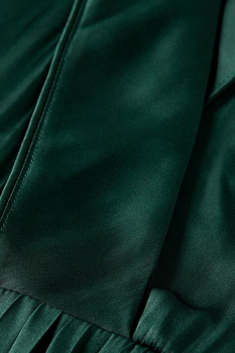 LONG SLEEVED PLEATED MAXI DRESS BLUE SPRUCE 3