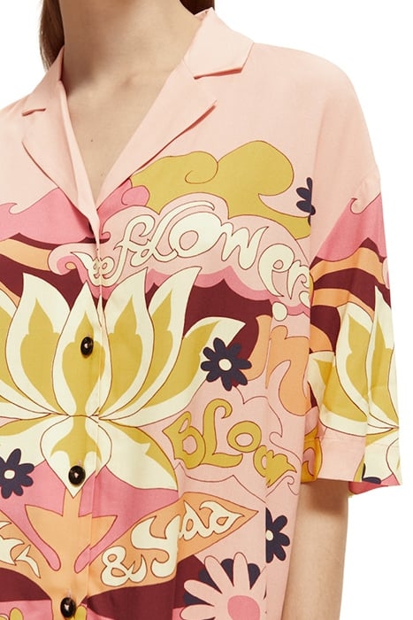 CAMP SHIRT WITH PLACED PRINT BLUSH PEACH 5