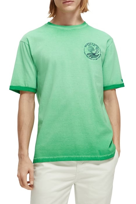 COLD DYE TEE WITH CHEST ARTWORK AMAZON GREEN 2