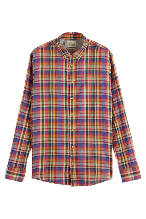LIGHT WEIGHT VOILE SHIRT WITH SEERSUCKER RED/MULTI CHECK 1