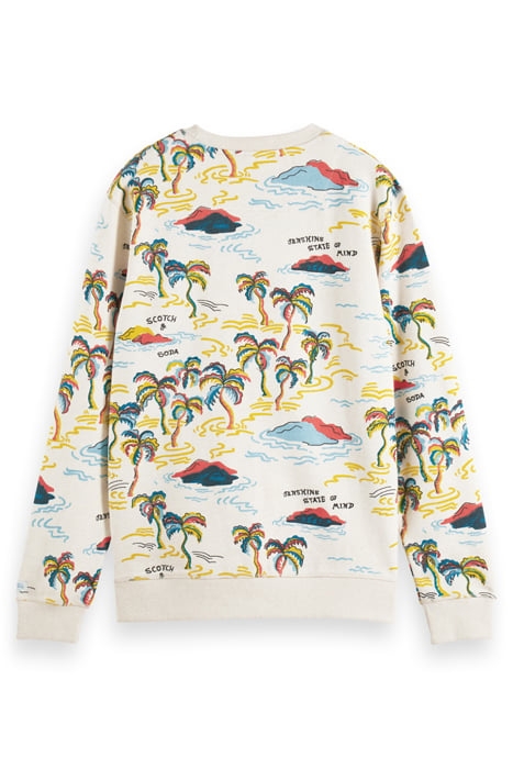 PRINTED SWEATSHIRT WHITE PALMTREE ISLAND AOP 7