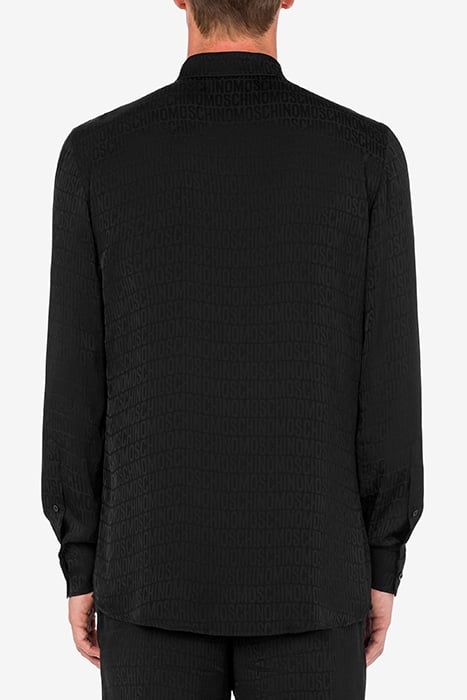ALLOVER LOGO JACQUARD TWILL SHIRT BLACK 2