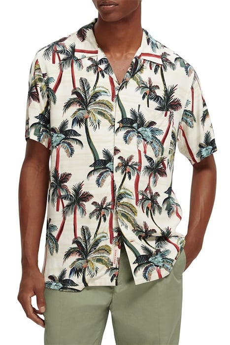 SHORT SLEEVED PRINTED CAMP SHIRT OFFWHITE PALMTREES AOP 3