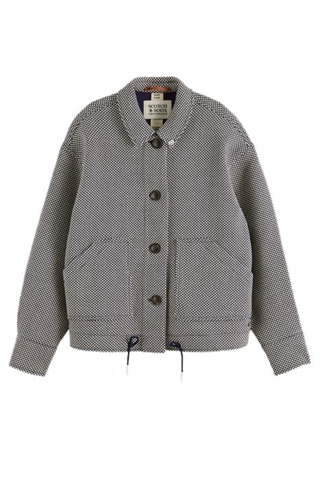 BOUCLÉ SHIRT-JACKET NAVY 1
