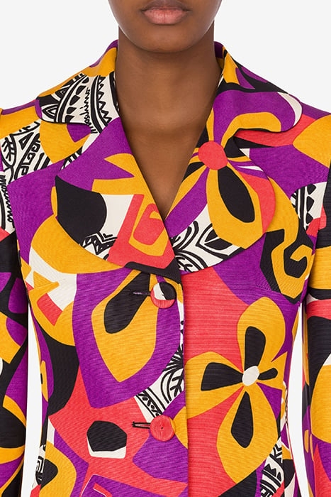 GEOMETRIC PRINT OTTOMAN COAT MULTICOLOR 4