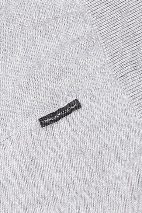 COTTON HALF ZIP LGT.GREY MEL 4