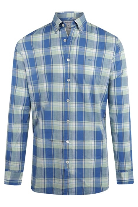 BIG CHECK SHIRT DARK AQUA 1