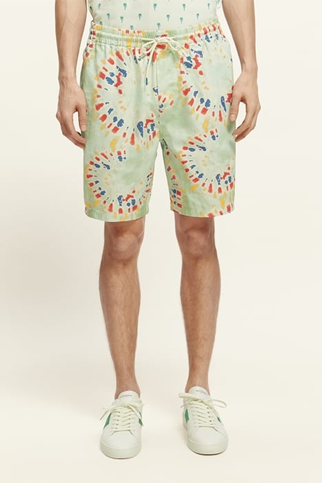 FAVE- PRINTED BERMUDA SHORT MINT FLOWER TIE DYE 2