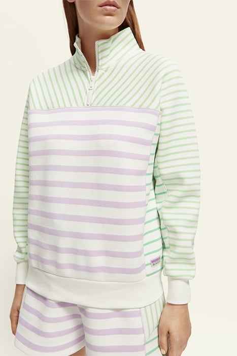 STRIPED RELAXED-FIT HALF-ZIP SWEATER 7
