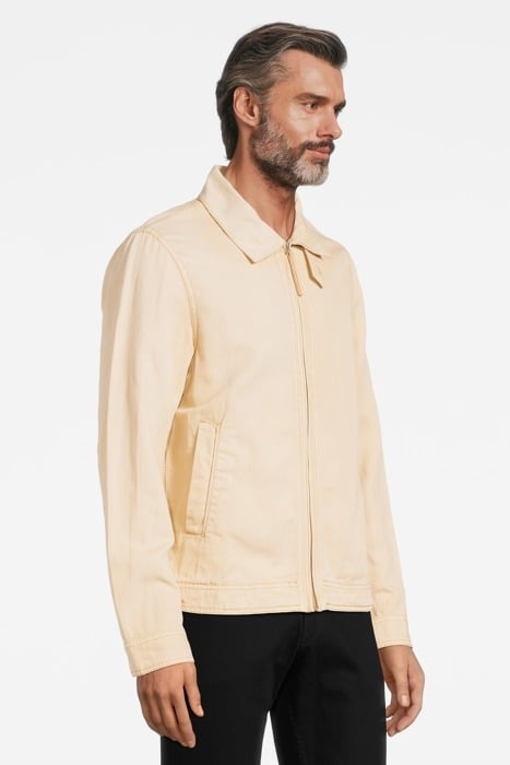 SHORT GARMENT-DYED COTTON-LINEN JACKET SAND 5
