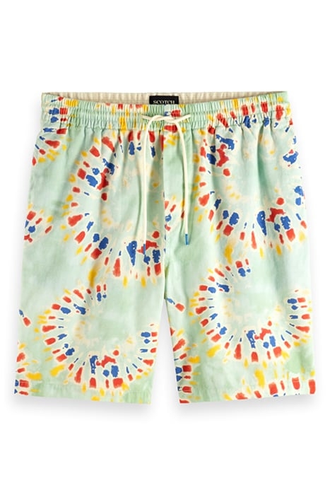 FAVE- PRINTED BERMUDA SHORT MINT FLOWER TIE DYE 1