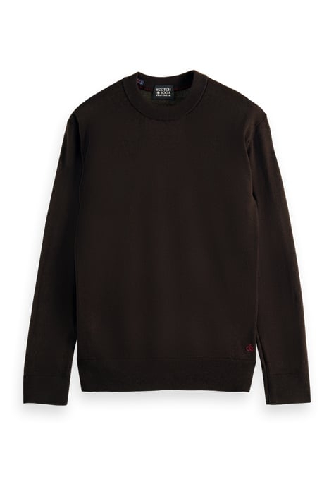 ESSENTIALS - MERINO WOOL LOGO CREWNECK PULLOVER EARTH MELANG 1