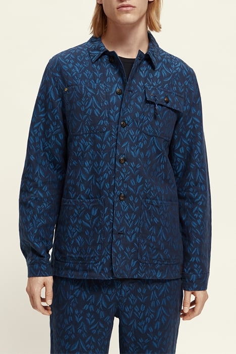 JACQUARD LINEN-BLEND WORKER JACKET COMBO A 2