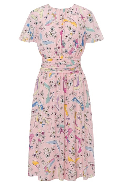 HEELS & FLOWERS MIDI DRESS PINK 3