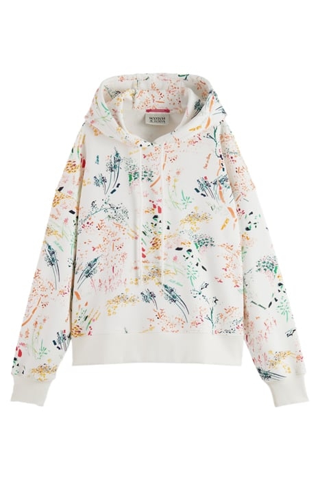 PRINTED LOOSE FIT HOODIE WILDER WHITE 1