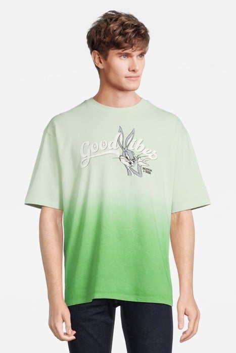 BUGS BUNNY - DIP-DYE SHORT SLEEVED PRINTED T-SHIRT LIME 2
