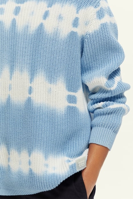 TIE-DYED WASHING CREWNECK PULLOVER IN ORGANIC COTTON CORNFLO 5
