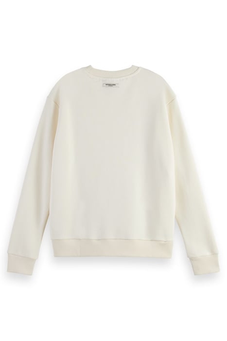 RELAXED FIT CREWNECK SWEATER AGED WHITE 2