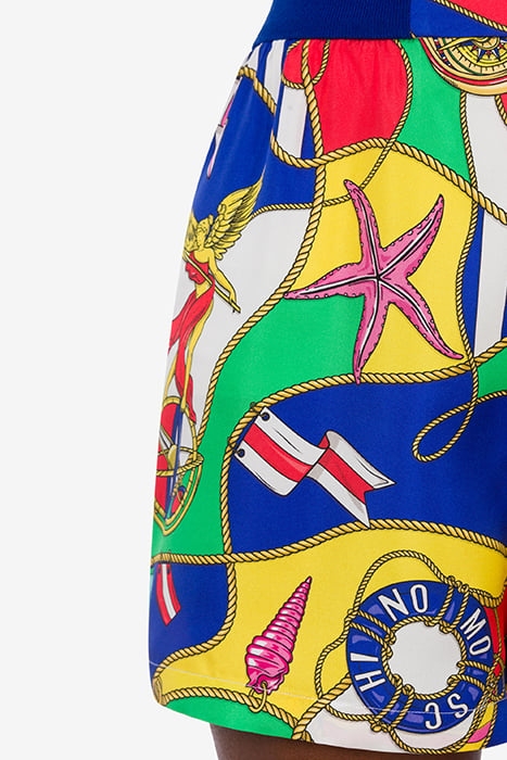 ALLOVER NAUTICAL SILK TWILL SHORTS MULTICOLOR 4
