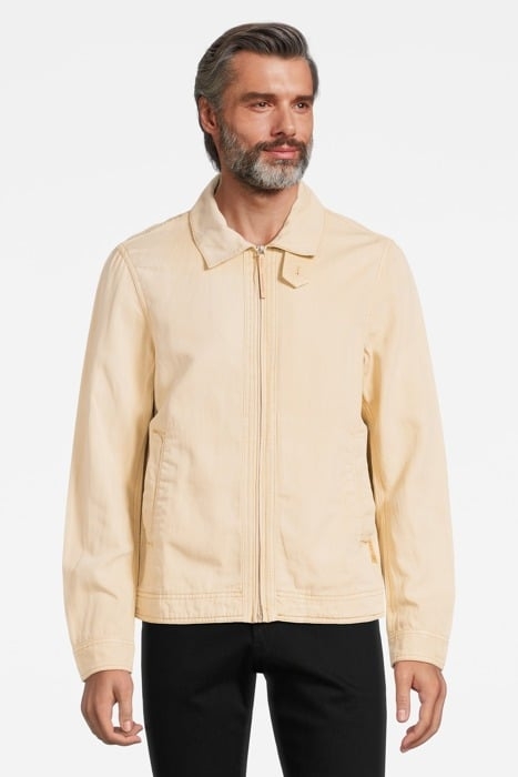 SHORT GARMENT-DYED COTTON-LINEN JACKET SAND 3